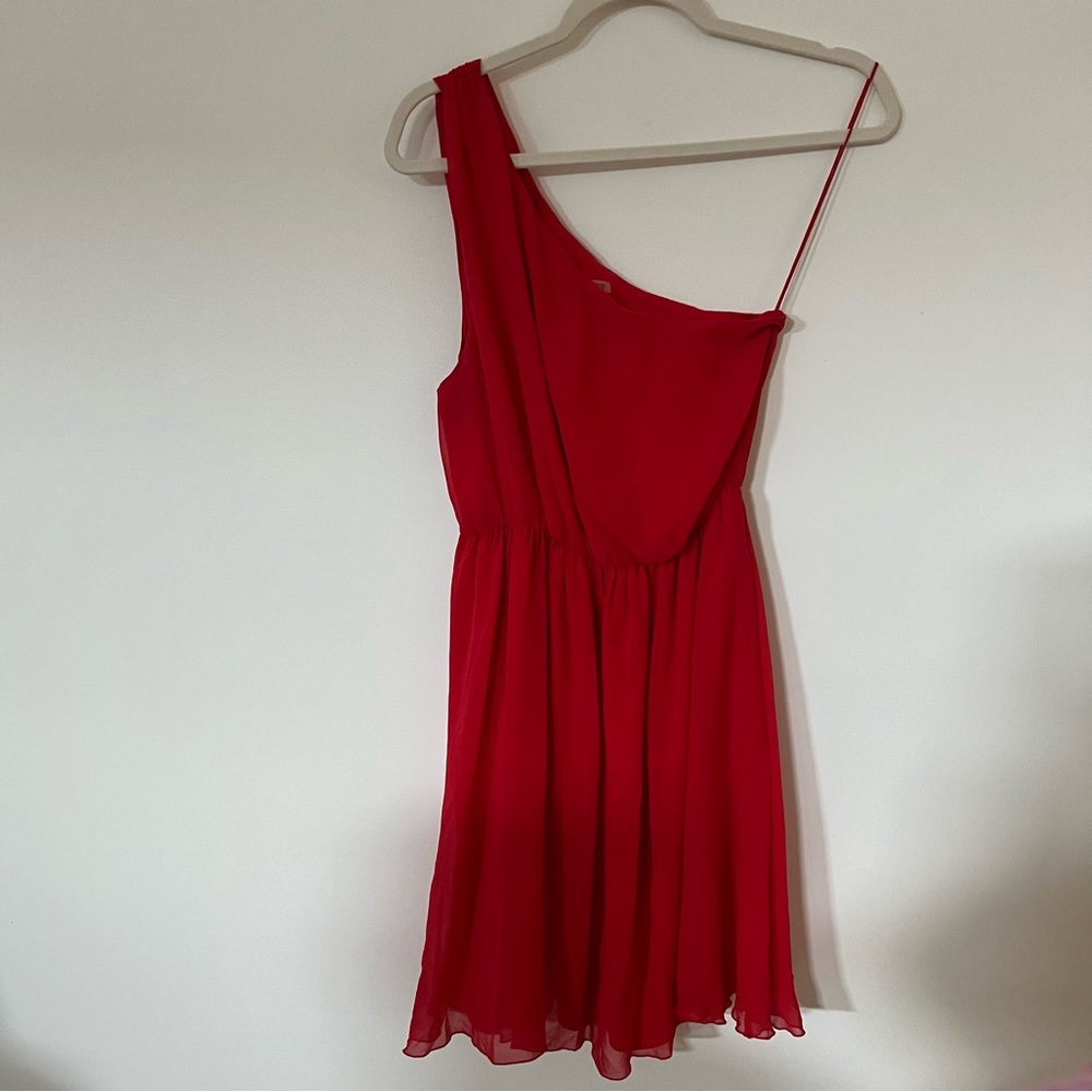 Alice and Olivia One-Shoulder Linds Dress - Red, size Small